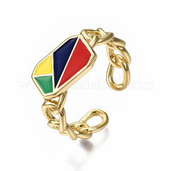 Anneaux de manchette en laiton émaillé&nbsp;RJEW-N035-005-NF