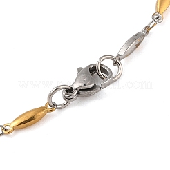 Bracciali a catena con maglie in acciaio inossidabile con occhio di cavallo per donne e uomini&nbsp;LS-BJEW-M319-01B-GP