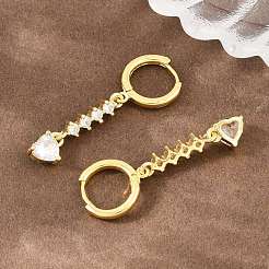 Orecchini pendenti a cerchio in ottone con micro pavé di zirconi cubici&nbsp;KK-CBA8324-07G-02