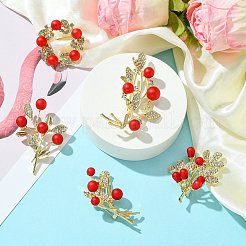 5 Stück 5 Stile Legierung Strass Brosche&nbsp;JEWB-CJ0001-09