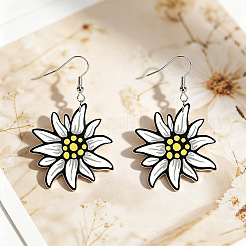 Boucles d'oreilles pendantes en fer et acrylique pour femmes&nbsp;WGF0FCA-01