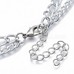 Collane a doppio strato in lega di zinco&nbsp;NJEW-N047-003-RS