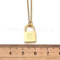 Collane con ciondolo a catena rolo in acciaio inossidabile 304&nbsp;NJEW-S444-01G-17