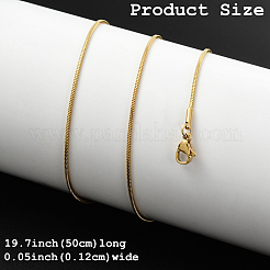 8 collar clásico de cadena de serpiente de acero inoxidable 304 de 1.2 mm y liso para hombres y mujeres.&nbsp;NJEW-YW0001-26