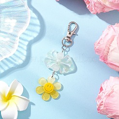 4 Stück lächelnde Blume und Schleife aus Acryl-Anhänger-Dekoration&nbsp;HJEW-JM03857