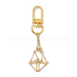 Messing Makramee Kette Beutel rund Muschel Perlenhalter Anhänger Dekorationen&nbsp;HJEW-JM02048-01