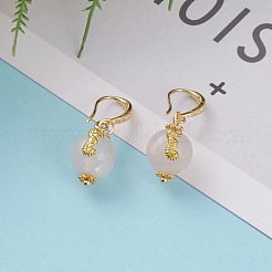 Boucles d'oreilles en quartz rose naturel&nbsp;EJEW-JE04432-01