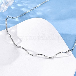 304 Edelstahl-Gliederketten in Wellenform für Damen&nbsp;NJEW-S439-08P