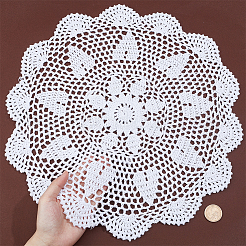 Geflochtene Tischsets aus Baumwolle mit hohlen Blumen&nbsp;AJEW-WH0368-06