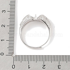925 Ringfassung aus Sterlingsilber mit Mikropavé und Zirkonia-Design und Perlensitz&nbsp;STER-B003-13P