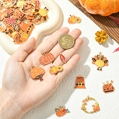 56 Stück 14 Stile Thanksgiving Day Thema Legierung Emaille Anhänger&nbsp;ENAM-SC0006-80