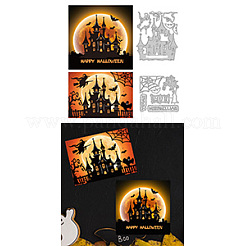 Halloween-Schloss-Stanzschablonen aus Kohlenstoffstahl&nbsp;DIY-WH0309-2408