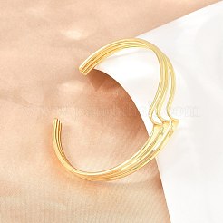 Brazaletes de latón con una línea ondulada y puño abierto para mujer&nbsp;KK-CBA5A76-02G
