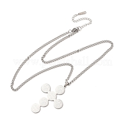 Colliers à pendentif croix de Saint Benoît en acier inoxydable 304&nbsp;NJEW-Z119-02P