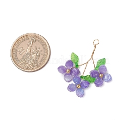 9 Stück 9 Farben perlmuttfarbene Glasperlen-Anhänger&nbsp;PALLOY-JF03601