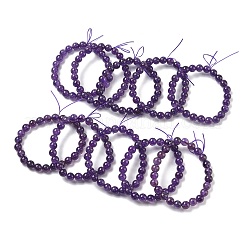Stretch-Armbänder aus natürlichen Amethystperlen für Frauen&nbsp;BJEW-H636-01