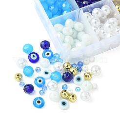 DIY-Sets zur Schmuckherstellung mit bösem Blick aus Bunte Malerei- und Glasperlenarmbändern&nbsp;DIY-FS0007-43