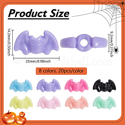 160 Stück 8 Farben Plastikperlen&nbsp;KY-PH0002-38