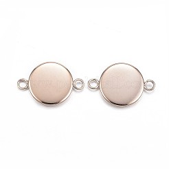 Placcatura ionica (ip) impostazioni del connettore cabochon in acciaio inossidabile 304&nbsp;STAS-G127-14-10mm-RG