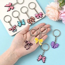9 porte-clés nœud papillon en plastique PVC&nbsp;KEYC-YW0001-24