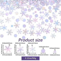 60 g de confettis de Noël en papier flocon de neige&nbsp;DIY-CY0002-42