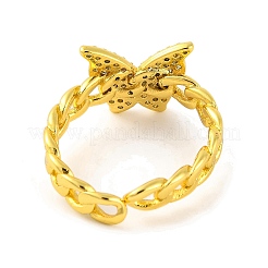 Bagues de manchette ouvertes en laiton papillon&nbsp;RJEW-U003-03G