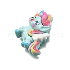Einhorn undurchsichtige Decoden-Cabochons aus Harz&nbsp;LS-CRES-F034-02