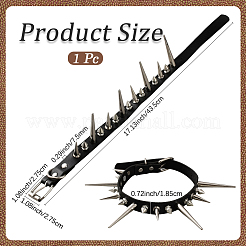 Punk-Rock-Stil Legierung Spike Kegel Nieten Kunstleder Chocker Halsketten&nbsp;NJEW-WH20011-10P-01