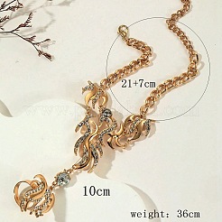 Bracelets à maillons en alliage de zinc et strass en forme de vague&nbsp;FS-WGF2CBB-01