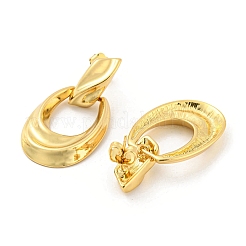 Boucles d'oreilles pendantes en laiton plaqué en forme de larme creuse&nbsp;EJEW-K263-09G