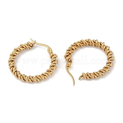 Orecchini a cerchio twist in acciaio inossidabile 201 con placcatura sotto vuoto pvd&nbsp;EJEW-I309-55B-G