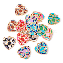 14 pièces 7 couleurs pendentifs en émail d'alliage de placage de rack&nbsp;ENAM-TA0002-54