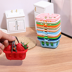 10 pz 10 colori cestino della spesa ornamenti in miniatura in plastica&nbsp;DJEW-ME0001-21
