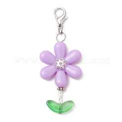 Décorations suspendues en perles acryliques et en verre de tournesol&nbsp;HJEW-JM03238-S