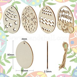 5 Sets 5 Stile diy Ostereierform Holzanhänger Dekorationen&nbsp;DIY-CJ0002-18