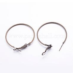 Pendientes de aro de hierro anillo de charm de cristal antiguo vino de bronce&nbsp;X-E220-NFAB