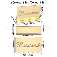 4 set di 2 cartelli per la prenotazione dei tavoli dei ristoranti degli hotel in acrilico colorato&nbsp;DJEW-GA0001-17