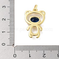 Pendentifs en verre de laiton de placage de support&nbsp;KK-Z071-46G-02