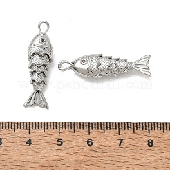 Anhänger aus Messing mit Mikropavé-Fassung aus orange-roten Zirkonia&nbsp;KK-A269-01B-P