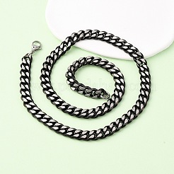 Collane con catena a maglie cubane in acciaio inossidabile 304 da 10 mm&nbsp;NJEW-C099-04A-02