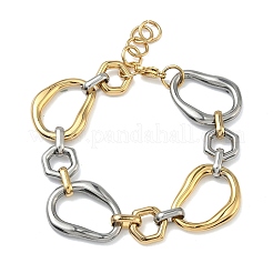 Armbänder aus unregelmäßigen ovalen Gliederketten aus Edelstahl 304 für Damen&nbsp;BJEW-D456-05GP-03