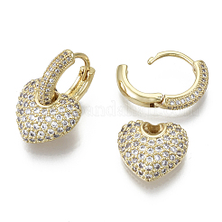 Messing Micro Pave Zirkonia baumeln Huggie Creolen&nbsp;KK-R137-017B-NF
