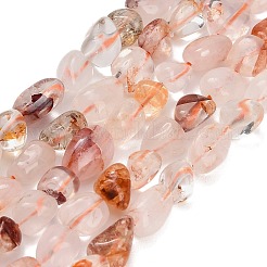 Brins de perles de quartz hématoïde rouge naturel/quartz ferrugineux&nbsp;GG-CBAC61B-B04-02