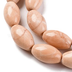 Bianco naturale giada tinti fili di perline&nbsp;G-H040-C01-01
