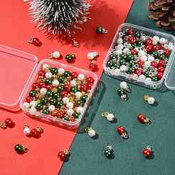 60 Stück 3 Farben Weihnachtsanhänger aus Glasperlen&nbsp;PALLOY-FS00066