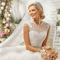 3D-Applikationen aus Viskose und Polyester mit Blumenmuster zum Aufnähen&nbsp;DIY-WH0308-361