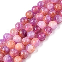 Chapelets de perles en jade blanc naturel teinté&nbsp;G-T138-6mm-210-11