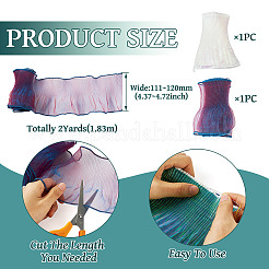 4 yard 2 colori nastro di pizzo plissettato in poliestere color sirena&nbsp;DIY-TA0012-01