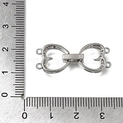 Cuore in ottone micro pavé zirconi cubici trasparenti fermagli pieghevoli&nbsp;CU-CBA4292-845P