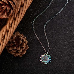 14 pendentif en acier inoxydable chirurgical 316L sur le thème des fleurs et des feuilles&nbsp;JX098A